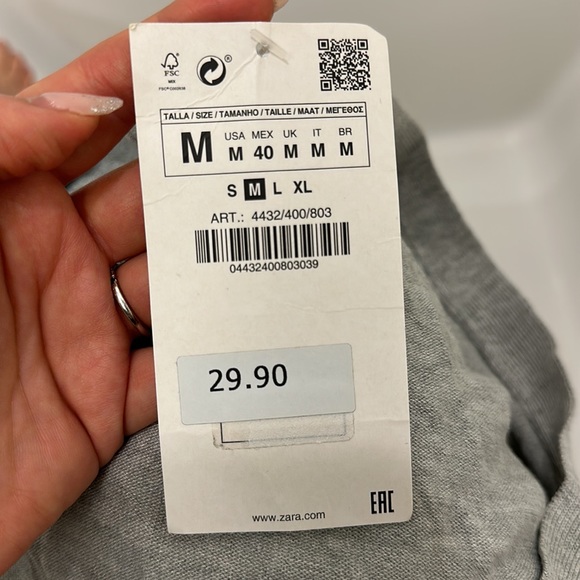 *NWT* ZARA Gray Button-Down Cardigan - Picture 10 of 10